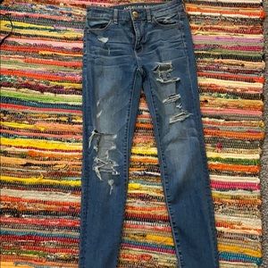 American Eagle skinny jeans, super stretch.